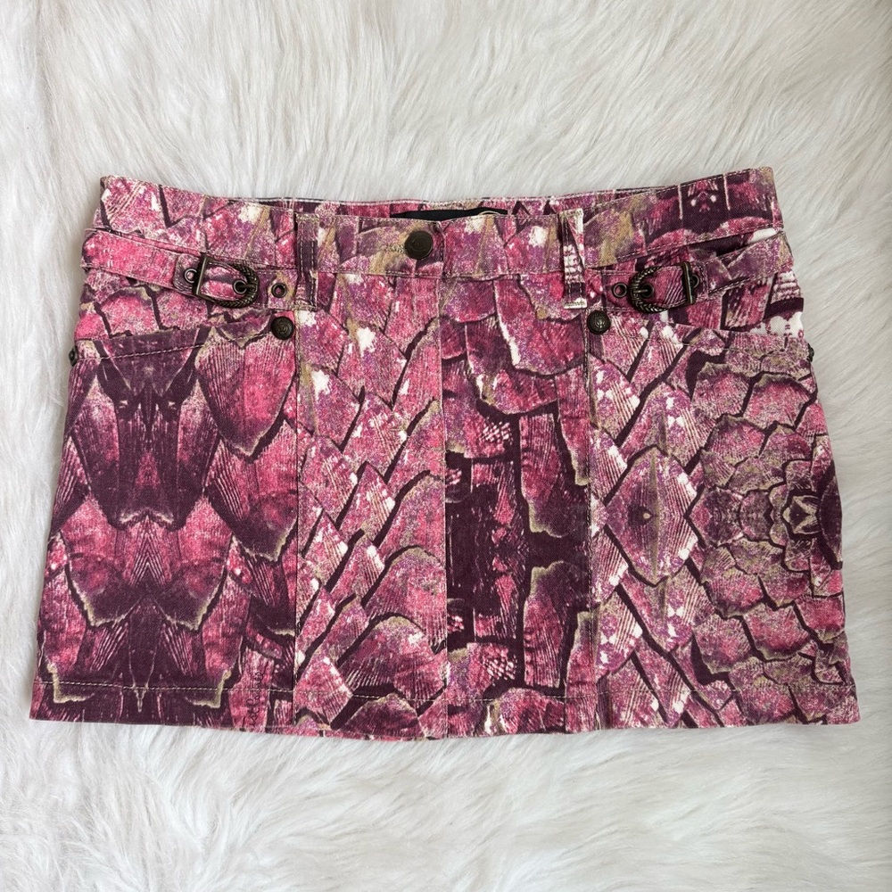 Just cavalli snake print vintage pink mini skirt
